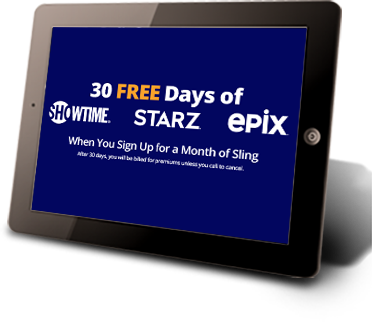 Sling TV Offer: 30 days free of Showtime, Starz & Epix